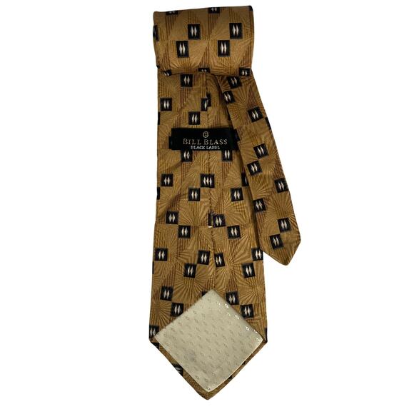 Bill Blass Black Label Gold & Black Neck Tie Made in the USA - Picture 2 of 2